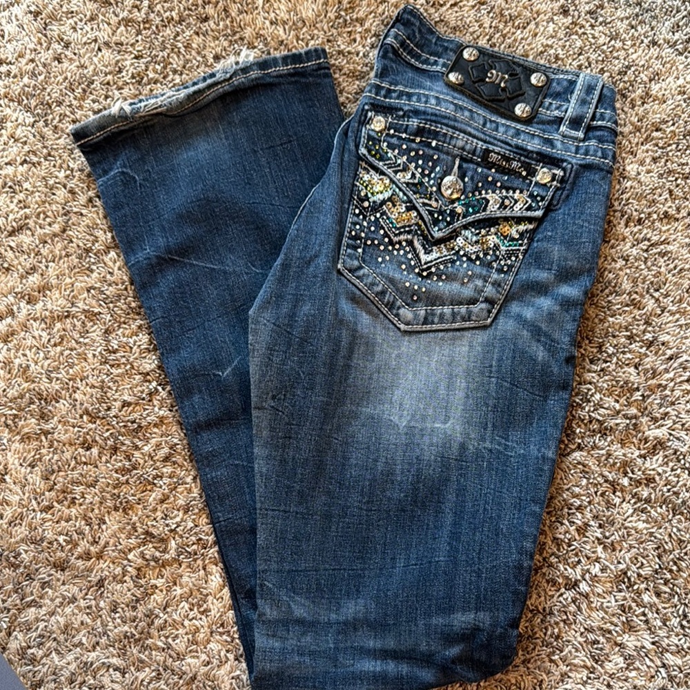Women's Blue Embellished Jeans